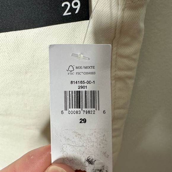 Banana Republic High Rise Wide Leg Cream Off White Crop Jean Womens 29 NWT - Picture 8 of 9